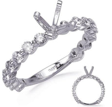 .96CT DIAMOND 14KT WHITE GOLD 3D SHARED FOUR PRONG SEMI MOUNT ENAGAGEMENT RING