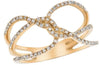 ESTATE .26CT DIAMOND 14KT YELLOW GOLD 3D CLASSIC TRIANGULAR BAR LOVE RING