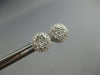 ESTATE .52CT DIAMOND 14KT WHITE GOLD 3D CLASSIC ROUND CLUSTER HALO STUD EARRINGS