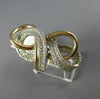 EXTRA LARGE 1.26CT DIAMOND 14KT 2 TONE GOLD 3D MULTI ROW LOVE KNOT FUN RING