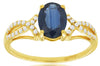 1.59CT DIAMOND & AAA SAPPHIRE 14K YELLOW GOLD 3D OVAL & ROUND INFINITY LOVE RING