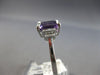 1.92CT DIAMOND & AAA AMETHYST 14K WHITE GOLD EMERALD CUT & ROUND ENGAGEMENT RING