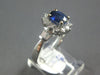 ESTATE 1.83CT DIAMOND & AAA SAPPHIRE 14KT WHITE GOLD OVAL FLOWER ENGAGEMENT RING