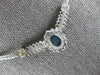 ESTATE 1.64CT DIAMOND & AAA SAPPHIRE 14KT WHITE GOLD OVAL V SHAPE LOVE NECKLACE