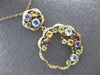 3.42CT DIAMOND & AAA MULTI GEM 14KT YELLOW GOLD 3D DOUBLE FLOWER LOVE NECKLACE