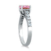 1.23CT DIAMOND & AAA PINK TOPAZ 14KT WHITE GOLD CLASSIC OVAL & ROUND LUCIDA RING