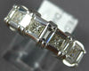 ESTATE 1.0CT DIAMOND 18K WHITE GOLD PRINCESS & BAGUETTE WEDDING ANNIVERSARY RING