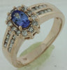 .95CT DIAMOND & AAA TANZANITE 14KT ROSE GOLD OVAL & ROUND FRIENDSHIP LOVE RING
