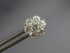ESTATE 1.43CT DIAMOND 14KT WHITE GOLD 3D CLASSIC FLOWER STUD EARRINGS