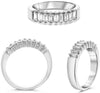 1.0CT DIAMOND 14KT WHITE GOLD 3D BAGUETTE SEMI ETERNITY WEDDING ANNIVERSARY RING