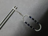 1.33CT DIAMOND & AAA SAPPHIRE 14KT WHITE GOLD BAGUETTE & ROUND HANGING EARRINGS