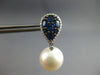 LARGE DIAMOND & AAA SAPPHIRE & SOUTH SEA PEARL 18KT WHITE & BLACK GOLD EARRINGS