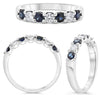 .86CT DIAMOND & AAA SAPPHIRE 14KT WHITE GOLD ROUND CLASSIC 7 STONE LUCIDA RING