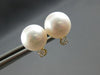 ESTATE .10CT DIAMOND & AAA SOUTH SEA PEARL 14K YELLOW GOLD CLASSIC STUD EARRINGS