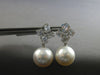 LARGE 1.52CT DIAMOND & AAA SOUTH SEA PEARL 18KT WHITE GOLD FUN HANGING EARRINGS