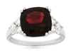 LARGE 5.35CT DIAMOND & AAA RHODOLITE 14KT WHITE GOLD 3D CLASSIC ENGAGEMENT RING