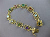 LARGE 8.26CT AAA MULTI GEMS 18KT YELLOW GOLD TRIANGULAR FILIGREE BRACELET #27535
