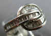 ESTATE LARGE 1.0CT DIAMOND 14KT WHITE GOLD 3D BAGUETTE LOVE KNOT FUN RING