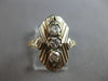ANTIQUE LARGE .30CT OLD MINE DIAMOND 14KT WHITE GOLD 3D ANNIVERSARY RING #27753