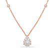 .63CT DIAMOND 14KT ROSE GOLD 3D CLASSIC PAVE TEAR DROP BY THE YARD LOVE NECKLACE
