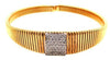 LARGE .68CT DIAMOND 18KT 2 TONE GOLD SQUARE GRADUATING FUN CUFF BANGLE BRACELET