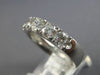 WIDE 1.47CT DIAMOND 14K WHITE GOLD 3D ROUND 5 STONE COMFORT FIT ANNIVERSARY RING