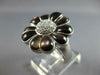 LARGE .15CT DIAMOND & AAA MOTHER OF PEARL 14KT WHITE GOLD SUNFLOWER RING #27576