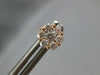 ESTATE .56CT DIAMOND 18K ROSE GOLD 3D ROUND CLASSIC CLUSTER FLOWER STUD EARRINGS