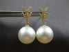 .26CT DIAMOND & AAA SOUTH SEA PEARL 18KT YELLOW GOLD BUTTERFLY HANGING EARRINGS