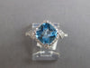 3.6CT DIAMOND & AAA BLUE TOPAZ 14KT WHITE GOLD 3D FILIGREE HALO ENGAGEMENT RING