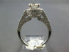ESTATE LARGE 1.98CT DIAMOND 18KT WHITE GOLD 3D SOLITAIRE HALO ENGAGEMENT RING