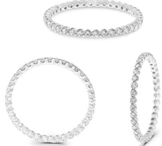 .50CT DIAMOND 14T WHITE GOLD 3D ROUND 2mm SHARED PRONG LUCIDA ANNIVERSARY RING