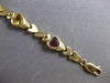 ESTATE WIDE 6CT AAA MULTI GEM 14KT YELLOW GOLD 3D MULTI HEART LOVE BRACELET