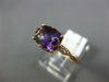 ESTATE 1.85CT DIAMOND & AAA AMETHYST 14K ROSE GOLD CUSHION DOUBLE HEART FUN RING