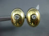 ESTATE LARGE .24CT DIAMOND 14KT 2 TONE GOLD OVAL SOLITAIRE CLIP ON EARRINGS #708