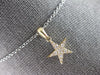 ESTATE .15CT DIAMOND 14KT YELLOW GOLD 3D CLASSIC STAR LOVE FLOATING PENDANT