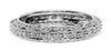 ESTATE .43CT DIAMOND 18KT WHITE GOLD 3D 3 ROW FILIGREE ETERNITY ANNIVERSARY RING