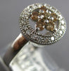 ESTATE .50CT WHITE & CHOCOLATE FANCY DIAMOND 14K WHITE GOLD FLOWER HALO FUN RING