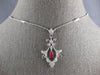 .77CT DIAMOND & AAA RUBY 18KT WHITE GOLD 3D FLOWER FILIGREE BY THE YARD NECKLACE