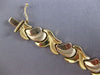 ESTATE WIDE 14KT WHITE & YELLOW GOLD 3D MATTE & SHINY MULTI LEAF FUN BRACELET