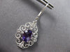 1.68CT DIAMOND & AAA AMETHYST 14K WHITE GOLD OVAL OPEN FILIGREE HANGING EARRINGS