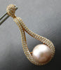 EXTRA LARGE 3.45CT DIAMOND & AAA PINK SOUTH SEA PEARL 18KT ROSE GOLD 3D EARRINGS