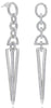 LARGE 1.80CT DIAMOND 18K WHITE GOLD 3D TRIANGULAR LOVE KNOT FUN HANGING EARRINGS
