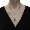 ESTATE 3.16CT WHITE & BLACK DIAMOND 18KT WHITE GOLD 3D DREIDEL FLOATING PENDANT