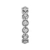 ESTATE .53CT DIAMOND 18K WHITE GOLD ROUND MULTI FLOWER BEADED ETERNITY LOVE RING