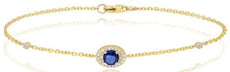 .64CT DIAMOND & AAA SAPPHIRE 14KT YELLOW GOLD EVIL EYE BY THE YARD FUN BRACELET