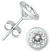 ESTATE .63CT DIAMOND 14KT WHITE GOLD ROUND BEZEL SOLITAIRE MARTINI STUD EARRINGS