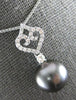 .33CT DIAMOND & AAA TAHITIAN PEARL 18KT WHITE GOLD HEART SHAPE FLOATING PENDANT