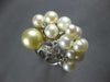 EXTRA LARGE DIAMOND & WHITE & GOLDEN SOUTH SEA PEARL 14KT WHITE GOLD RING #27761