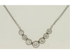ESTATE .23CT DIAMOND 14KT WHITE GOLD 3D ROUND SEVEN STONE CLASSIC LOVE NECKLACE